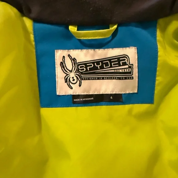 SPYDER 子ども用スキーウェア ネイビー/ライムグリーン SPYDER 子ども用スキーウェア ネイビー/ライムグリーン